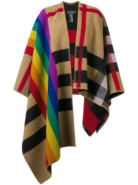 2018 burberry poncho|burberry rainbow vintage poncho.